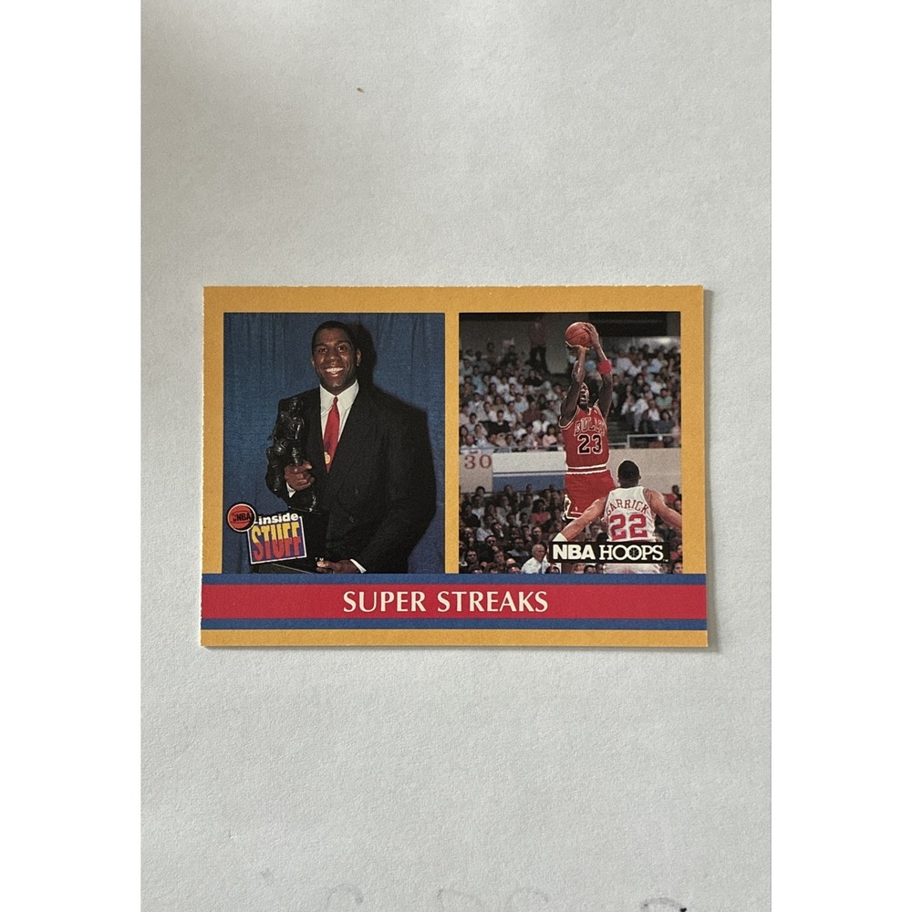 1990-91‎ NBA Hoops - Inside Stuff Michael Jordan, Magic Johnson #385